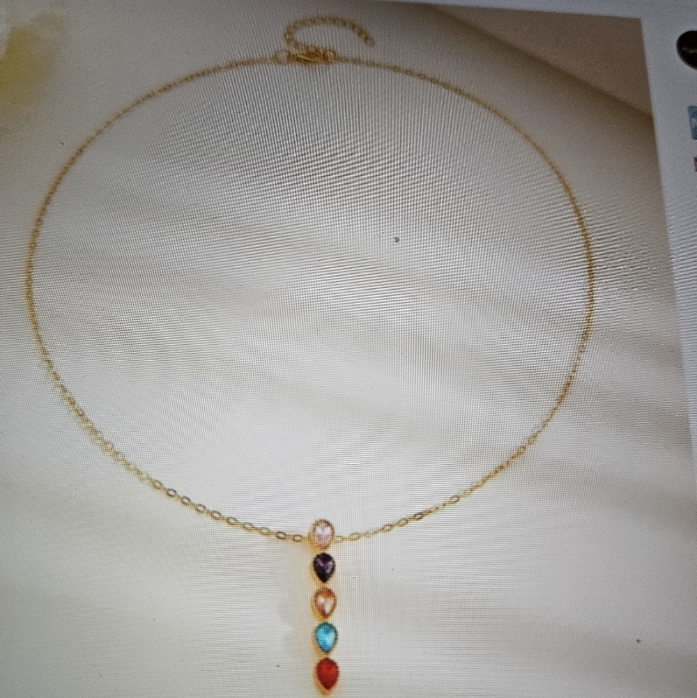 Elegant Multicolor Gemstone Necklace - Picture 6 of 7